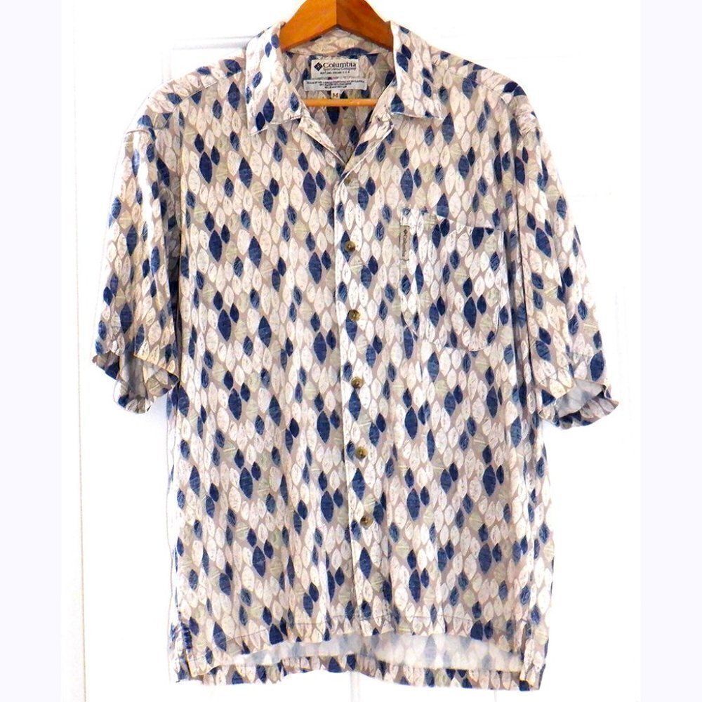 Columbia tan&blue S/S button down shirt